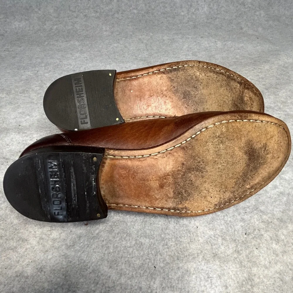Florsheim Mens Brown Leather Tassel Weave Loafer Shoes 7.5 D Heritage Preppy 90s